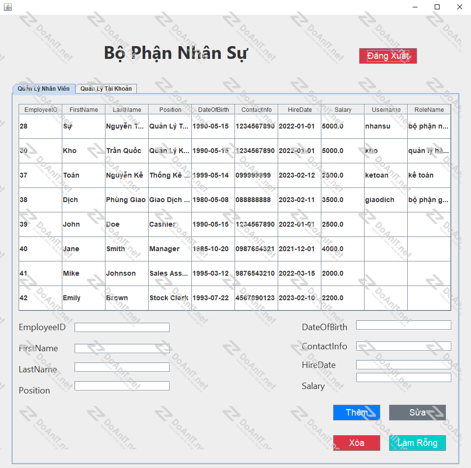 Đồ án Java Swing: Phần Mềm Quản Lý Siêu Thị