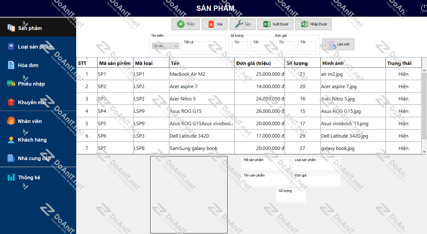 Đồ án Java Swing: Phần Mềm Quản Lý Cửa Hàng Laptop