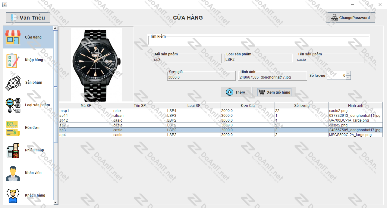 Đồ án Java Swing: Phần Mềm Quản Lý Cửa Hàng Đồng Hồ