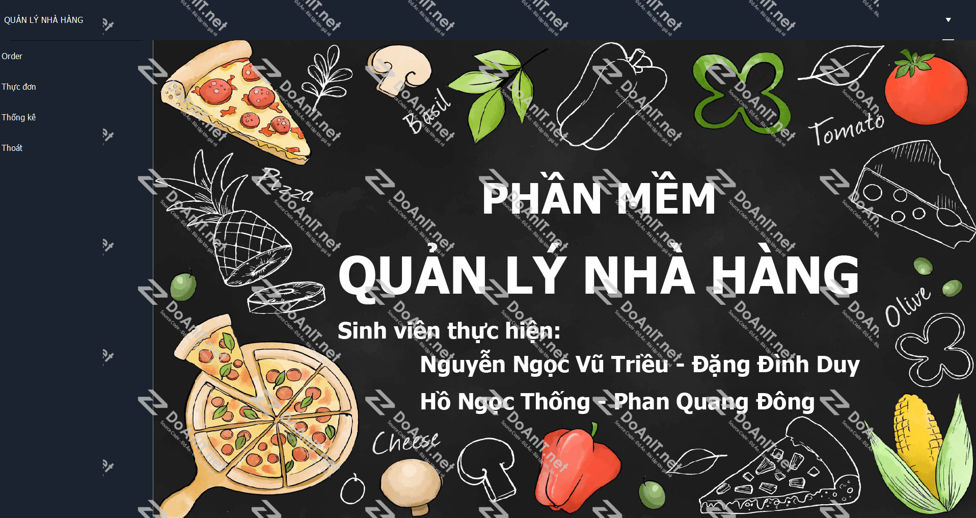 Đồ án Java Swing: Phần Mềm Quản Lý Nhà Hàng