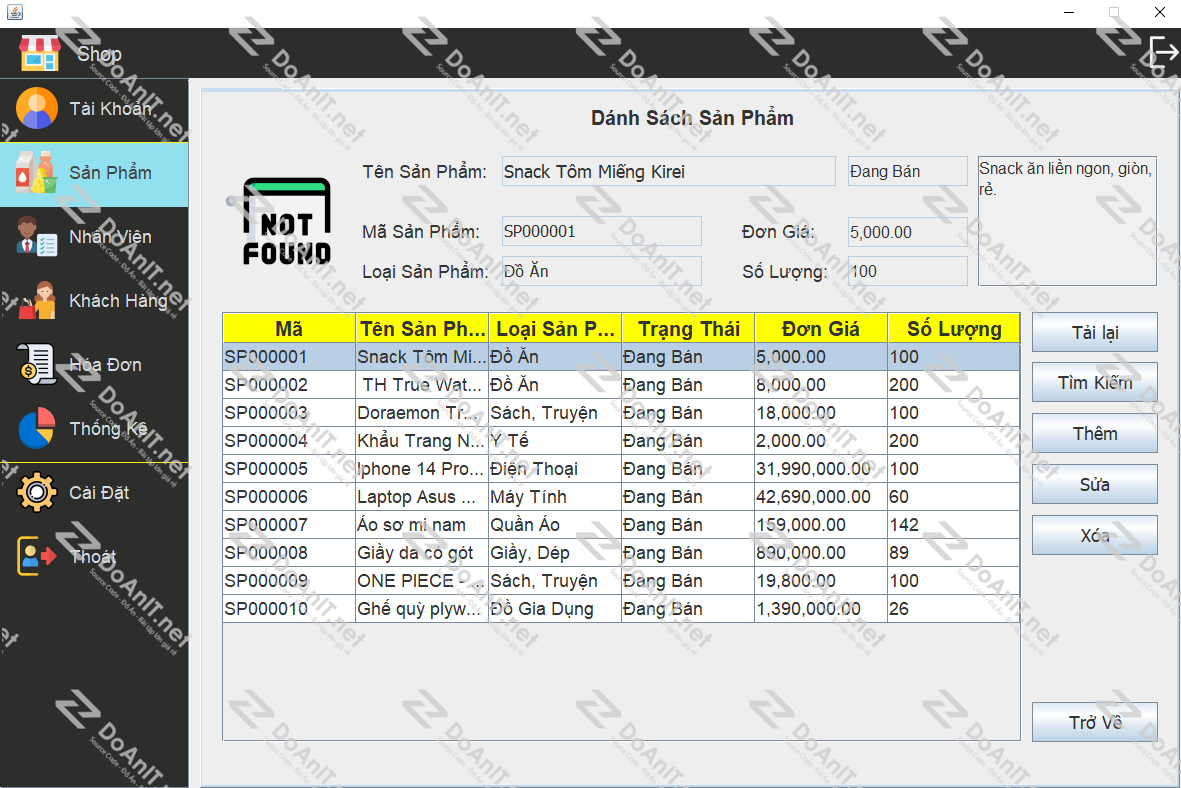 Đồ án Java Swing: Phần Mềm Quản Lý Siêu Thị