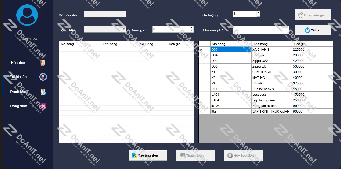 Đồ Án C# Winform: Phần Mềm Quản Lý Bán Hàng