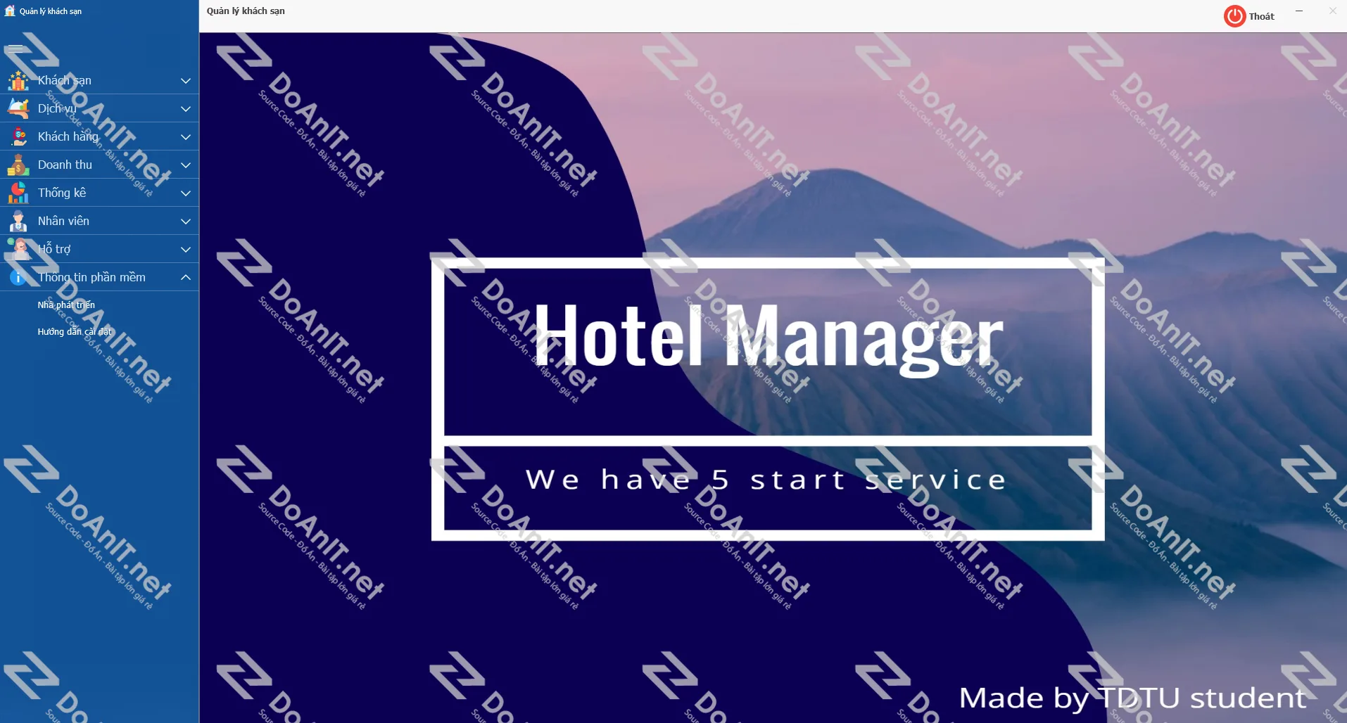 Đồ Án C# Winform: Phần Mềm Quản Lý Khách Sạn